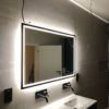 LED zrkadlo 120x80cm so vzorom v čiernom ráme - Image 4