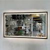 LED zrkadlo 120x80cm so vzorom v čiernom ráme - Image 2