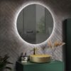 Kruhové LED zrkadlo 80cm Antracitové - Image 5
