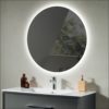 Kruhové LED zrkadlo 80cm Antracitové - Image 3