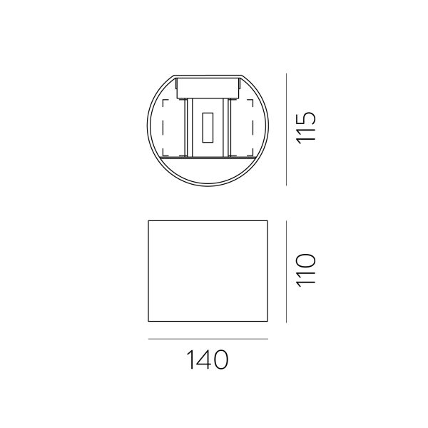 ACB Kowa čierne oblé exteriérové nástenné svietidlo - Image 4